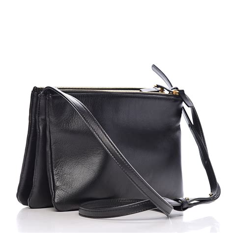 celine bag 3 zipper|CELINE Lambskin Small Trio Crossbody Bag Black.